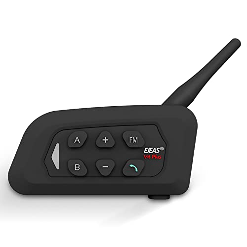 EJEAS V4 Plus خوذة دراجة نارية بلوتوث إنترفون ، سماعة بلوتوث 5.1 للدراجات النارية مع تقليل ضوضاء CVC ووظيفة راديو FM لأربعة ركاب يتحدثون في نفس الوقت في حدود 1500 متر (عبوة واحدة) EJEAS V4 Plus خوذة دراجة نارية بلوتوث إنترفون ، سماعة بلوتوث 5.1 للدراجات النارية مع تقليل ضوضاء CVC ووظيفة راديو FM لأربعة ركاب يتحدثون في نفس الوقت في حدود 1500 متر (عبوة واحدة)