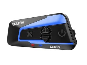 LEXIN قطعة واحدة B4FM 10 رايدرز سماعة رأس مزودة بتقنية البلوتوث للدراجات النارية مع مشاركة الموسيقى ، خوذة اتصال داخلي بلوتوث مع إلغاء الضوضاء / راديو FM ، أنظمة اتصالات عالمية لدراجة ATV / الترابية