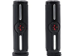 HTTMT MT291-020A- مقابض يد ذات أخدود على شكل جمجمة المقود باللون الأسود متوافقة مع Harley 96-later VRSC و XL و XR و Dyna و Softail (باستثناء FLSTSE2 / 3 و FLSTNSE و FXSBSE) وطرازات الرحلات 96-07
