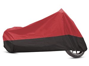 غطاء كامل للدراجة النارية من uxcell غطاء كامل خارجي مقاوم للماء والمطر واقي من الغبار 190T XL أحمر أسود لمعظم الفساتين الكاملة التي تجوب الدراجات البخارية العالمية