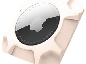 جراب حامل Airtag قوي مثبت على حامل لملحقات Airtag واقية قابلة للالتصاق مع جهاز تعقب موقع واقٍ مخفي من Apple AirTag (عبوة واحدة بيضاء)
