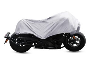 غطاء X AUTOHAUX للدراجة النارية خفيف الوزن نصف غطاء خارجي مقاوم للماء واقي من الغبار والمطر باللون الفضي مقاس M لمعظم الملابس الكاملة في الطراد