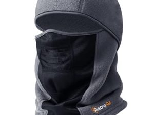 قناع تزلج AstroAI Balaclava للتزلج الشتوي من الصوف الحراري غطاء قناع الوجه للرجال والنساء أكثر دفئًا ومقاوم للرياح ومسامي للطقس البارد للتزلج والعتاد في الهواء الطلق وركوب الدراجات النارية والتزلج على الجليد ، رمادي