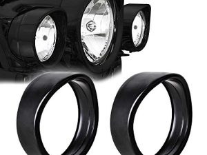 NTHREEAUTO 4.5 "Fog Light Trim Ring Visor 4 1/2" LED Passing Lights Matte Black Decorating Rings Motorcycle Auxiliary Lamp Visor متوافق مع 1962-later Harley (Matte Black)