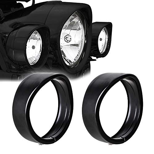 NTHREEAUTO 4.5 "Fog Light Trim Ring Visor 4 1/2" LED Passing Lights Matte Black Decorating Rings Motorcycle Auxiliary Lamp Visor متوافق مع 1962-later Harley (Matte Black) NTHREEAUTO 4.5 "Fog Light Trim Ring Visor 4 1/2" LED Passing Lights Matte Black Decorating Rings Motorcycle Auxiliary Lamp Visor متوافق مع 1962-later Harley (Matte Black)