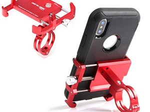 جراب سميك بتصميم GUB للدراجة النارية وحامل للمقبض قابل للتعديل متوافق مع iPhone XR Xs 7s 8 Plus ، متوافق مع SamsungS7 / S6 / Note5 / 4 ، أي هواتف محمولة مع جراب هاتف سميك (أحمر)