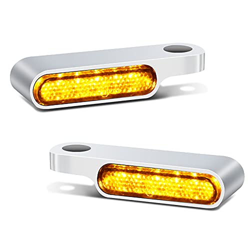 NTHREEAUTO LED المقود إشارات الانعطاف دراجة نارية صغيرة وامض ضوء أمامي متوافق مع Harley Sportster Dyna Honda Shadow Kawasaki Vulcan Yamaha V-Star Road Star NTHREEAUTO LED المقود إشارات الانعطاف دراجة نارية صغيرة وامض ضوء أمامي متوافق مع Harley Sportster Dyna Honda Shadow Kawasaki Vulcan Yamaha V-Star Road Star