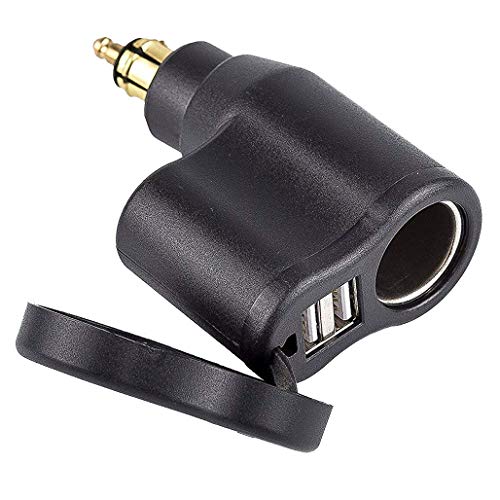 Cllena Din Hella التوصيل إلى شاحن USB مزدوج 2.1A و 1A + 12 فولت مقبس ولاعة السجائر لسيارة BMW للدراجات النارية iPhone GPS SatNav Cllena Din Hella التوصيل إلى شاحن USB مزدوج 2.1A و 1A + 12 فولت مقبس ولاعة السجائر لسيارة BMW للدراجات النارية iPhone GPS SatNav