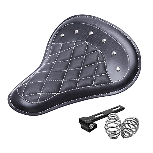 DREAMIZER Sportster Bobber Solo Seat - دراجة نارية Solo Springer مقعد عالمي للمروحية بوبر - أسود معين DREAMIZER Sportster Bobber Solo Seat - دراجة نارية Solo Springer مقعد عالمي للمروحية بوبر - أسود معين