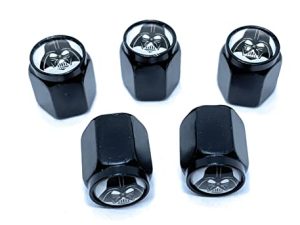 STARLEJEL قبعات دارث فيدر Galactic Empire لصمام الإطارات (5 عبوات) | مقاوم للأتربة مع مانع تسرب مطاطي للخارج ، في جميع الأحوال الجوية ، وأغطية عالمية لحماية الهواء مانعة للتسرب للسيارات SUVs والشاحنات والدراجات النارية B