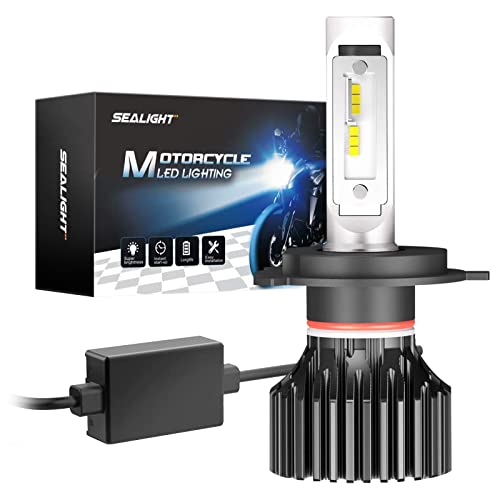 لمبة الدراجة النارية SEALIGHT H4 LED ، 6000K زينون أبيض ، 400٪ أكثر سطوعًا 9003 HB2 لمبة LED عالية / منخفضة ، مصممة للدراجة النارية ، التوصيل والتشغيل ، عبوة من 1 لمبة الدراجة النارية SEALIGHT H4 LED ، 6000K زينون أبيض ، 400٪ أكثر سطوعًا 9003 HB2 لمبة LED عالية / منخفضة ، مصممة للدراجة النارية ، التوصيل والتشغيل ، عبوة من 1