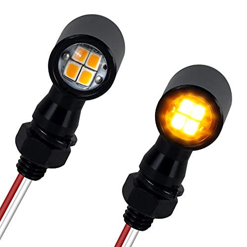QUASCO Led مصباح إشارة الانعطاف عالمي صغير الحجم الوامض مؤشر دراجة نارية أمامي متوافق مع Harley Honda Kawasaki Suzuki Triumph Yamaha QUASCO Led مصباح إشارة الانعطاف عالمي صغير الحجم الوامض مؤشر دراجة نارية أمامي متوافق مع Harley Honda Kawasaki Suzuki Triumph Yamaha