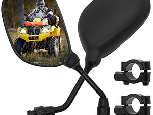 مرآة الرؤية الخلفية ATV ، مرآة الرؤية الخلفية الجانبية ATV بزاوية 360 درجة مع حامل مقود 7/8 بوصة لدراجة نارية رياضية وسكوتر دراجة الترابية 4 مرايا بعجلات