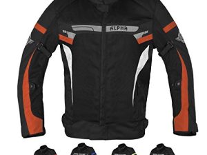 ALPHA CYCLE BIKERS RIDING BIKERS RIDING PROTECTION MOTORCYCLE JACKET MESH CE مصراع (برتقالي بوس ، صغير)