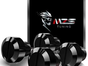 مقابس ثقب المرآة MZS - أغطية غطاء تقطيع مرايا الدراجات النارية يونيفرسال أسود CNC 4 قطع M10 X 1.25 عكس اتجاه عقارب الساعة متوافق مع Street Naked Road Bike