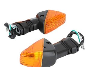 Akozon Klr 650 Turn Signals-Turn Signal Light 2 قطعة ملحقات تعديل الدراجة النارية مصباح إشارة الانعطاف لـ KAWASAKI NINJA ZX-6R 636600 ZX-6RR KLE 500 KLE 650 VERSYS KLR 650 Z750S (أسود + أصفر)