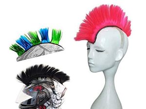HHongJM Helmet Hawks Motorcycle Helmet Mohawk شعر مستعار اصطناعي للدراجة / خوذة تقريبًا / تصميم قابل لإعادة الاستخدام (خوذة غير مدرجة)