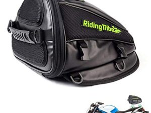 حقيبة خلفية للدراجة النارية Riding Tribe حقيبة مقعد دراجة نارية مقاومة للماء من جلد البولي يوريثان للأمتعة حقيبة تخزين أداة لهوندا ياماها سوزوكي كاواساكي هارلي ، 4 لتر ، أسود