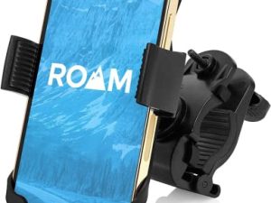حامل هاتف الدراجة من Roam - مقود قابل للتعديل لحامل الهاتف للدراجات النارية الكهربائية والجبلية والسكوتر والدراجات الترابية - حامل هاتف الدراجة متوافق مع الهواتف المحمولة مع iPhone و Android - هدية ركوب الدراجات