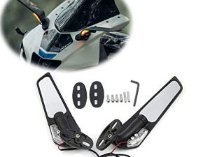 مرايا دراجة نارية من QIDIAN بجناح الرياح ومرايا جانبية دوارة قابلة للتعديل لـ Yama 'YZF R25 R3 R125 R15 V2 V3 مرآة الرؤية الخلفية من الفولاذ المقاوم للصدأ ملحقات جناح الجناح