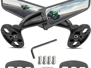 أحدث 2022 مرايا جناح للدراجات النارية متوافقة مع مرايا Ninja 400 مع تصميم منخفض قابل للتعديل وتصميم محدب ، (عبوتان)
