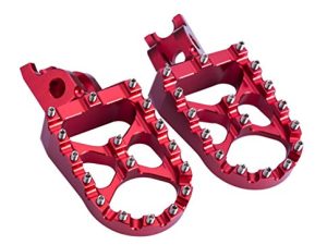 Hopider CNC Wide Foot Pegs MX متوافق مع CR125 / 250 02-07 ، CRF150R 07-19 ، CRF250R 04-19 ، CRF250X 04-19 ، CRF450R 02-19 ، CRF450RX 17-19 ، CRF450X 05-19 CRF250L / M 12-18 ، CRF250RALLY 17-18 ، أحمر