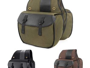 Nomad USA Quick-Easy Universal Fit Throw Over Motorcycle Canvas Biker Cargo Saddlebags (Green)