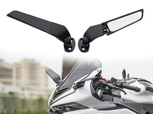 مرايا دراجة نارية من QIDIAN بجناح الرياح ومرايا جانبية دوارة قابلة للتعديل لـ Yama 'YZF R25 R3 R125 R15 V2 V3 من الفولاذ المقاوم للصدأ مرآة الرؤية الخلفية ملحقات جناح الرياح