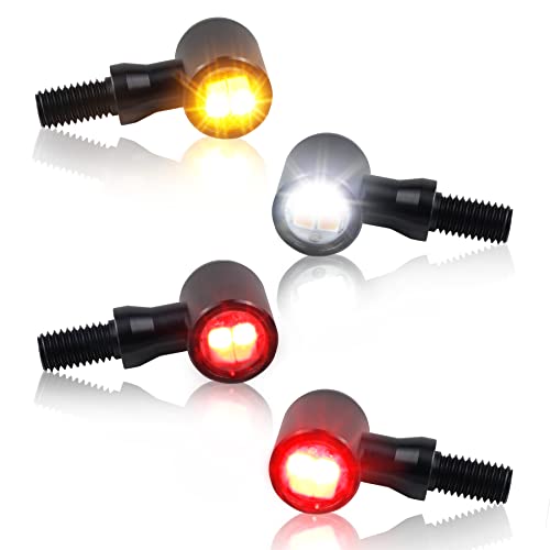 مجموعة إشارات الانعطاف الأمامية والخلفية للدراجة النارية من QUASCO ، مجموعة إشارات الانعطاف LED العالمية ، وميض صغير متوافق مع Harley Honda Kawasaki Suzuki Triumph Yamaha ، بيضاوي ، عبوة من 4 مجموعة إشارات الانعطاف الأمامية والخلفية للدراجة النارية من QUASCO ، مجموعة إشارات الانعطاف LED العالمية ، وميض صغير متوافق مع Harley Honda Kawasaki Suzuki Triumph Yamaha ، بيضاوي ، عبوة من 4