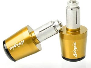 أغطية مقود الدراجة النارية CNC Alu مقاس 7/8 بوصة 22 مللي متر مناسبة لنينجا 650 1000SX ZX6R ZX9R ZX10R ZX12R ZX14R ER6F ER6N ذهبي