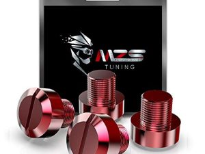 MZS مرآة ثقب المقابس مرايا الدراجات النارية غطاء تقطيع أغطية عالمية CNC الأحمر 4 قطع M10 X 1.25 عكس اتجاه عقارب الساعة متوافق مع Street Naked Road Bike