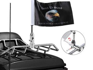 Gdcreestar دراجة نارية قابلة للطي 90 درجة Fag سارية مناسبة لرف أمتعة دائري 1/2 بوصة Harley Touring Spring Honda Goldwing إلخ.