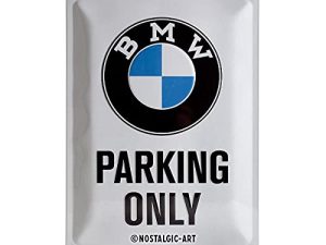 نوستالجيك آرت ريترو تين تسجيل ، BMW Parking Only White - فكرة هدية لمراوح ملحقات السيارة ، لوحة معدنية ، تصميم عتيق للزينة ، 11.8 بوصة × 15.7 بوصة