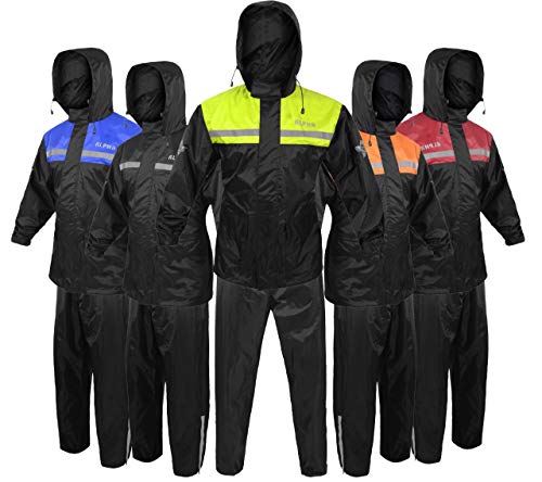 ALPHA CYCLE GEAR بدلة المطر للرجال والنساء جاكيتات بانت جير عاكس للمطر مقاوم للماء (أخضر ، صغير) ALPHA CYCLE GEAR بدلة المطر للرجال والنساء جاكيتات بانت جير عاكس للمطر مقاوم للماء (أخضر ، صغير)