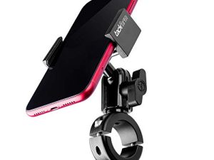 جبل دراجة نارية معدنية Tackform للهاتف [سلسلة Enduro] - لا حاجة إلى الرافعات. حامل Rock Solid متوافق مع أجهزة iPhone و Samsung العادية والكبيرة الحجم. قبضة الربيع الصناعية