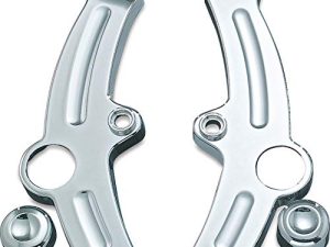 ملحق Kuryakyn 7851 للدراجات النارية: أغطية إطار Boomerang للدراجات النارية Harley-Davidson 2000-07 ، كروم ، زوج واحد