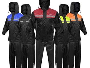 ALPHA CYCLE GEAR بدلة المطر للرجال والنساء جاكيتات بانت جير عاكس للمطر مقاوم للماء (أحمر ، صغير)