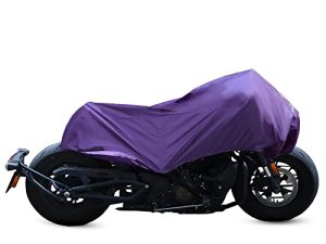 غطاء X AUTOHAUX للدراجة النارية خفيف الوزن نصف غطاء خارجي مقاوم للماء واقي غبار المطر أرجواني مقاس M لمعظم الفساتين الكاملة للرحلات الطراد