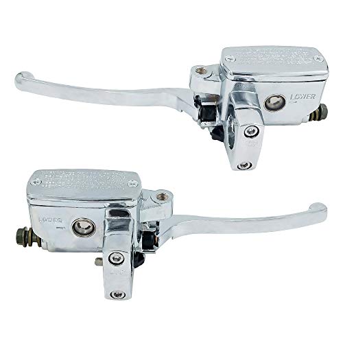 Triumilynn Universal 1 "25mm Brake Master Cylinder Lever Motorcycle لهوندا ياماها سوزوكي كاواساكي فرامل القابض الهيدروليكي مجموعة Goldwing اليسرى واليمنى (كروم) Triumilynn Universal 1 "25mm Brake Master Cylinder Lever Motorcycle لهوندا ياماها سوزوكي كاواساكي فرامل القابض الهيدروليكي مجموعة Goldwing اليسرى واليمنى (كروم)