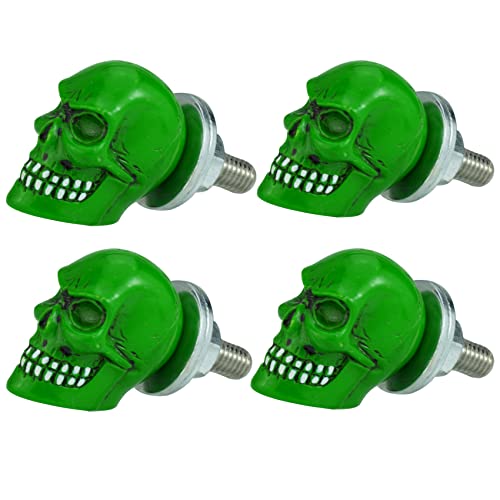 مثبتات لوحة ترخيص Abfer Skull مسامير إطار لوحة ترخيص السيارة 4 قطع مجموعة براغي مضادة للسرقة مناسبة لمعظم المركبات والدراجات النارية والشاحنات (أخضر) مثبتات لوحة ترخيص Abfer Skull مسامير إطار لوحة ترخيص السيارة 4 قطع مجموعة براغي مضادة للسرقة مناسبة لمعظم المركبات والدراجات النارية والشاحنات (أخضر)