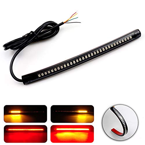 شريط إضاءة LED مرن من LivTee مقاس 8 بوصات مع مصابيح إشارة إيقاف للفرامل الخلفية الكل في واحد لدراجة نارية سكوتر رباعية الطراد على الطرق الوعرة ، أحمر / كهرماني شريط إضاءة LED مرن من LivTee مقاس 8 بوصات مع مصابيح إشارة إيقاف للفرامل الخلفية الكل في واحد لدراجة نارية سكوتر رباعية الطراد على الطرق الوعرة ، أحمر / كهرماني