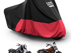 غطاء دراجة نارية KEMIMOTO ، غطاء دراجة ترابية من أجل Softail ، طرازات Dyna Standar Heritage Classic 114 Shadow Cruiser مقاوم للماء غير منفذة في جميع الأحوال الجوية في جميع الأحوال الجوية من الغبار والمطر وأشعة الشمس ، أسود