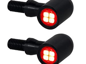 إشارات QUASCO LED Tun العالمية للدراجات النارية الصغيرة الوامضة أضواء خلفية الفرامل متوافقة مع Harley Honda Kawasaki Suzuki Triumph Yamaha