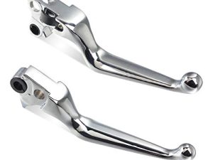NTHREEAUTO Chrome Brake Clutch Lever Motorcycle Hand Levers متوافق مع Harley Sportster 883 1200 Dyna Touring Road King Heritage Softail Fat Bob