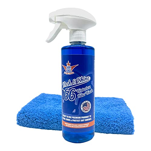 Shinykings Wash & Shine 66 منظف الدراجات النارية | صنع في الولايات المتحدة الأمريكية | غسيل للدراجات النارية بدون ماء مع تأثير فائق اللمعان | بخاخ تفصيل قوي لجميع الأسطح | طقم تنظيف دراجة بخارية | 16 أونصة سائلة Shinykings Wash & Shine 66 منظف الدراجات النارية | صنع في الولايات المتحدة الأمريكية | غسيل للدراجات النارية بدون ماء مع تأثير فائق اللمعان | بخاخ تفصيل قوي لجميع الأسطح | طقم تنظيف دراجة بخارية | 16 أونصة سائلة