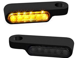 NTHREEAUTO المقود LED لإشارات الانعطاف للدراجات النارية الصغيرة الوامضة لمقبض قضيب الضوء المتوافق مع Harley Dyna Sportster 883 Road King Electra Glide Softail Fat Bob
