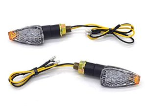 Evomosa Mini Stalk Arrow ضوء دراجة نارية بدوره إشارات أضواء 10 مللي متر العالمي دراجة نارية LED مؤشر وامض مصباح كهرماني (2 قطعة)