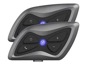 سماعة رأس WGP Teleheer للدراجات النارية بتقنية البلوتوث ، T6 Plus Helmet Bluetooth Intercom ، 1500 متر أنظمة اتصالات عالمية مقاومة للماء للتزلج / ATV / دراجة الترابية / عربة الثلج 2 عبوة أسود