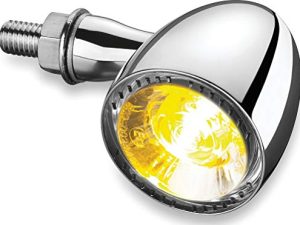ملحق إضاءة الدراجة النارية Kuryakyn 2552: Kellermann Bullet 1000 PL ، مصباح LED أمامي يعمل / إشارة انعطاف / مصباح وامض ، أبيض / كهرماني ، كروم ، عبوة من 1