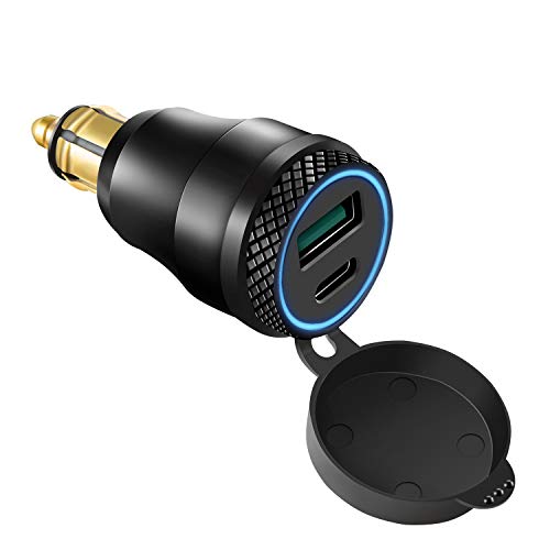 Cllena DIN Hella Plug to Quick Charge 3.0 USB Charger & Type C Power Delivery Adapter لدراجات BMW النارية (أزرق) Cllena DIN Hella Plug to Quick Charge 3.0 USB Charger & Type C Power Delivery Adapter لدراجات BMW النارية (أزرق)